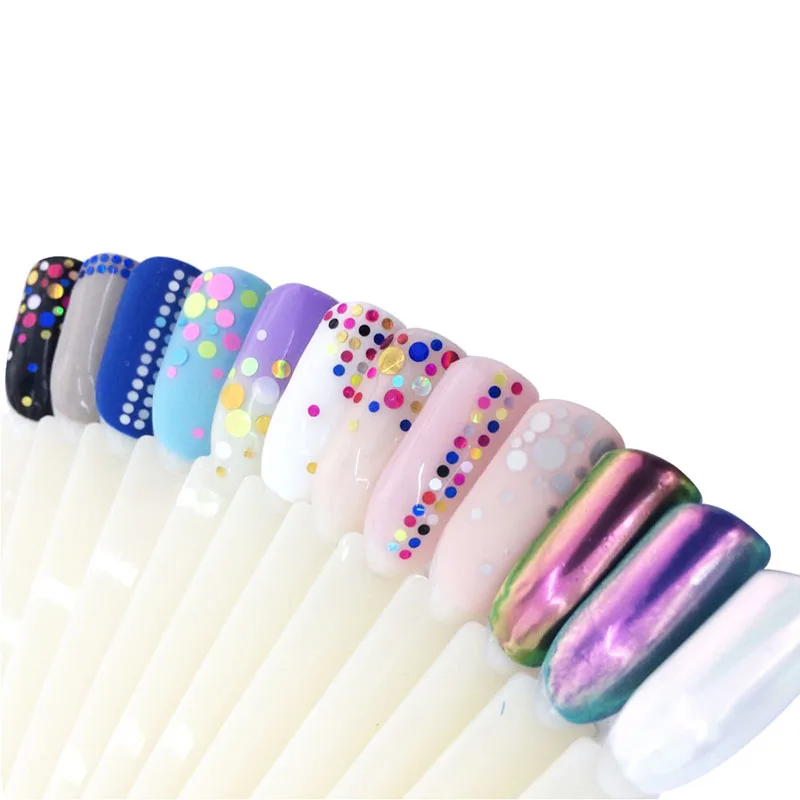 1 Набор 12 Маникюр для ногтей сетка Блестки Круглый цвет красочные хлопья