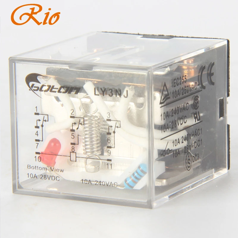 Реле R1-LY3NJ/HH63P 220 В переменного тока 24 12 36 переменного/постоянного 10 А 11 контактов