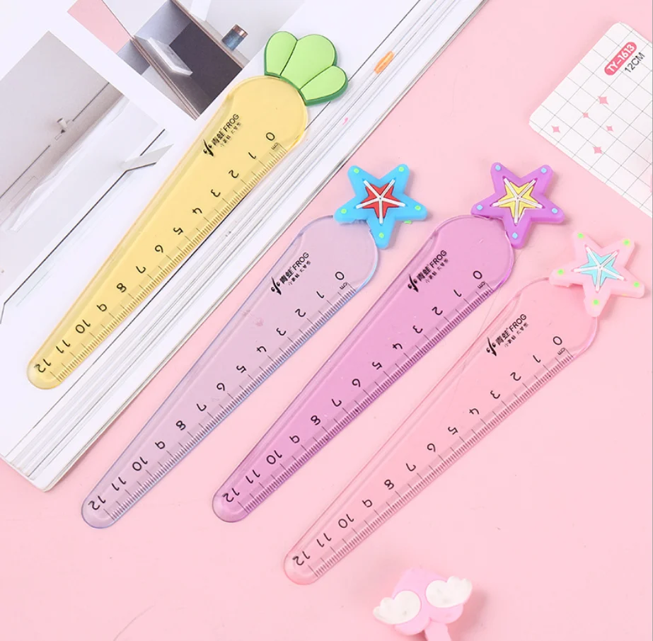 12 см Милая мультяшная звезда морковь пластиковая линейка стационарный аксессуар