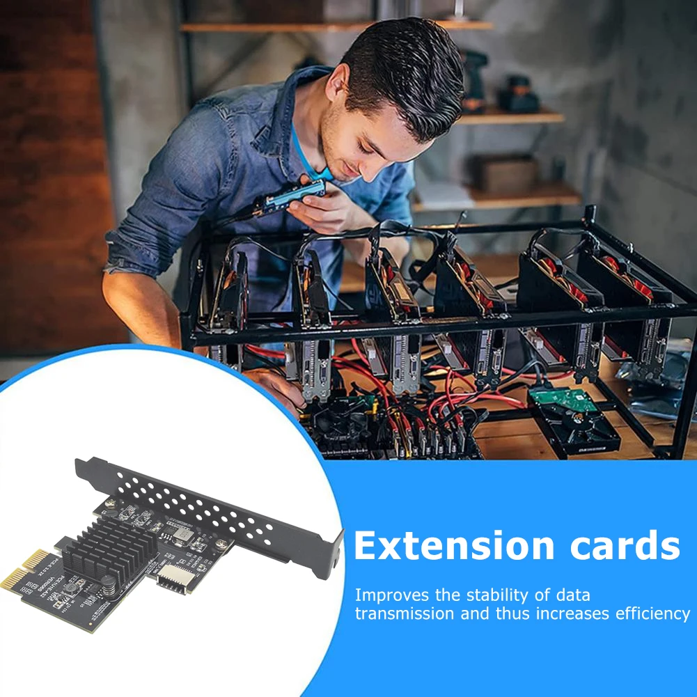 

ASM3142 Chip 10Gbps USB3.1 Type-E 20pin Riser Card USB2.0 PCI-E 3.0 X2 Extender Desktop Computer Multiplier Adapter