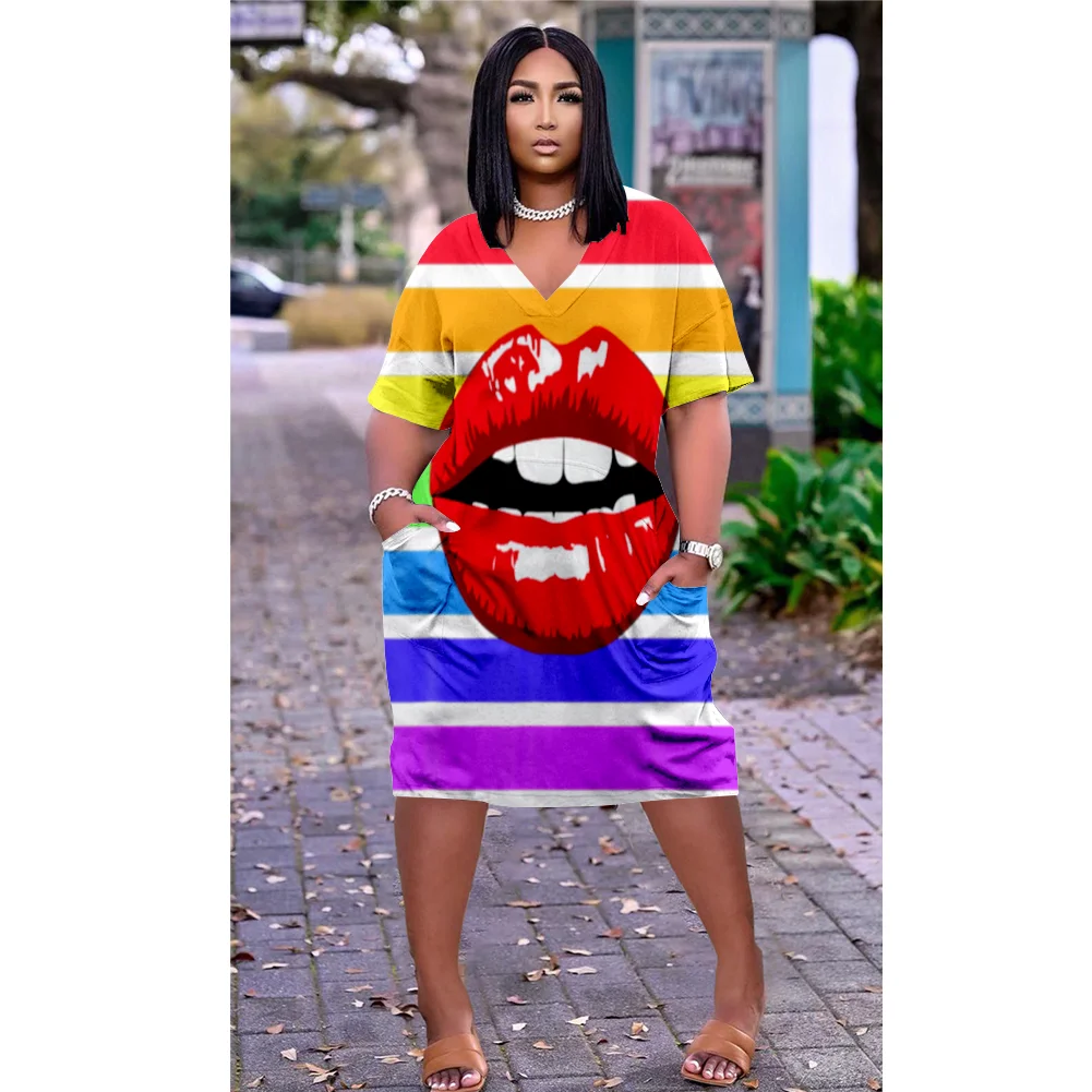 

Летнее богемное платье с 3D принтом, модные женские платья с коротким рукавом, Сексуальное Платье До Колена Для девушек, бохо, v-образный выре...