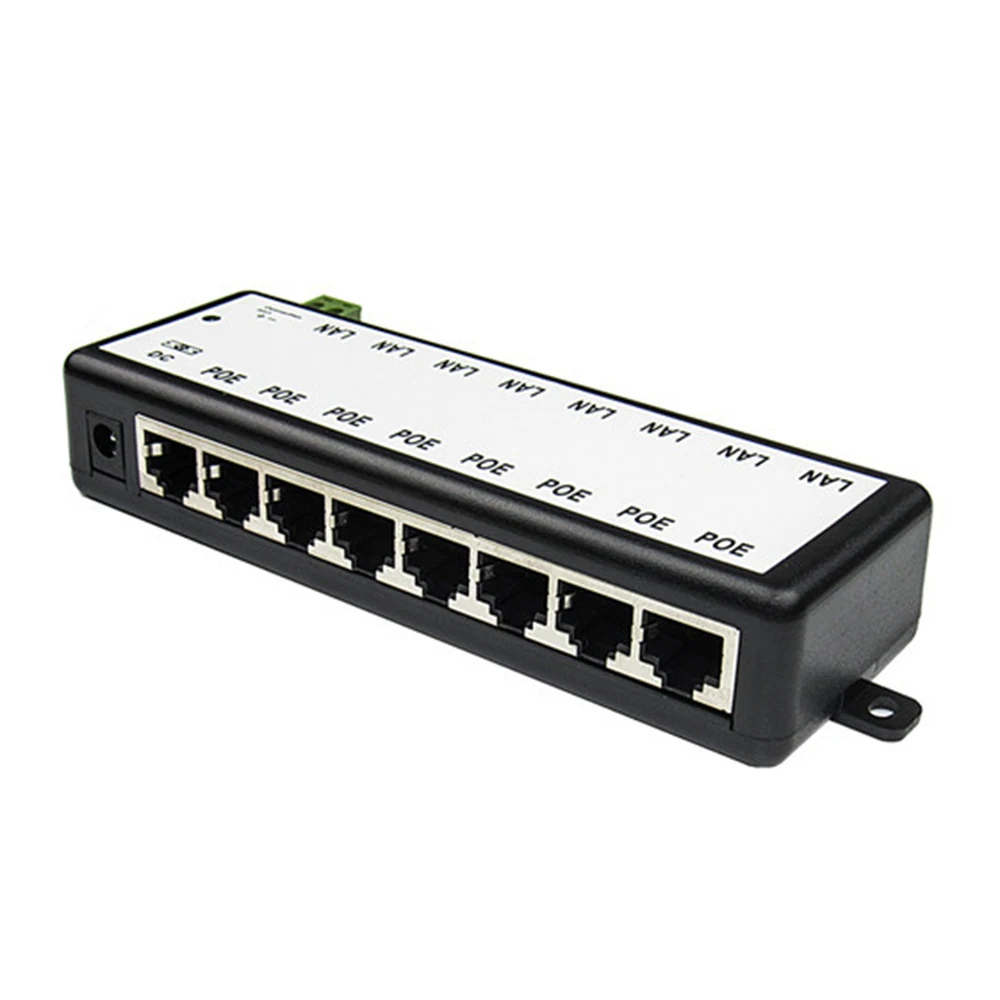 

12-48V 8 Ports POE Splitter Power Adapter Injector for CCTV Network Camera Power Over Ethernet WiFi Access Points