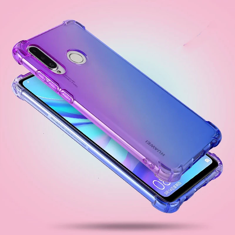 2019 Роскошный чехол для Huawei P20 Lite Модный мягкий с градиентом телефона huawei P30 Mate 20 Pro