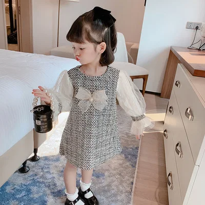

spring girls clothes Net yarn girls lace dresses princess girls frocks dress party full sleeve dress girl fairy vetement fille