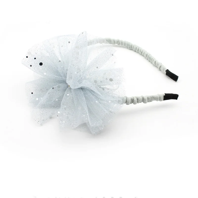 

12pcs Korean Children Hair Hoop Sweet Sequins Mesh Gauze Headband Princess Headdress Hair Bow Hair Accessories for Girls
