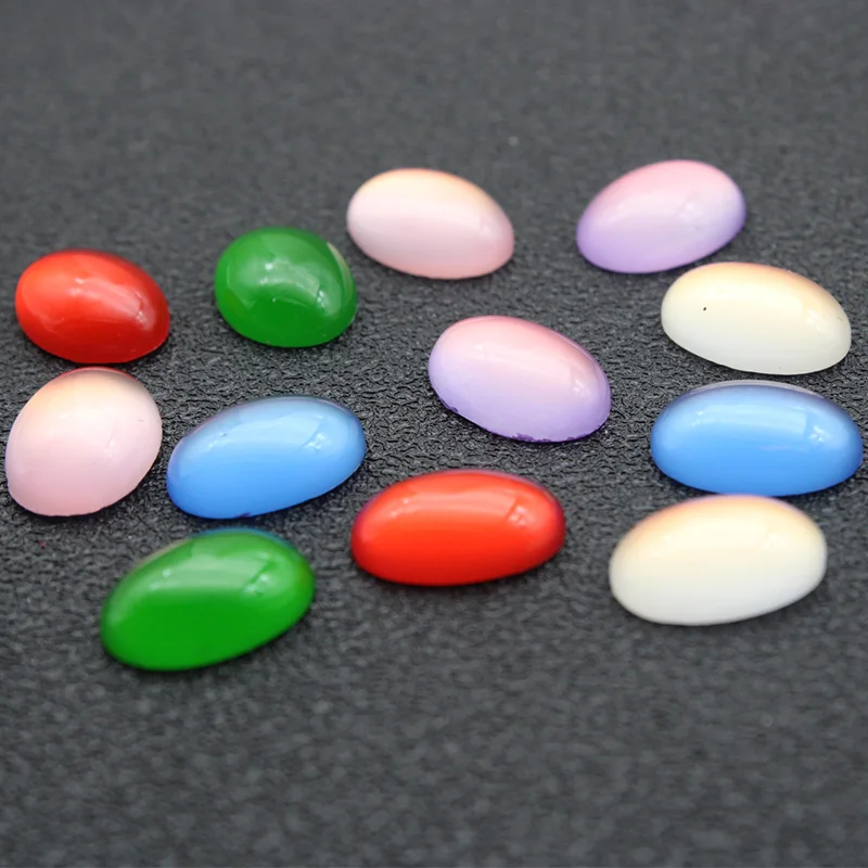 

6x8mm 10x14mm Oval Resin Cabochons Flat Back Embellishments Bead for DIY Craft Rings Earring Pendants Jewelry Making Findings