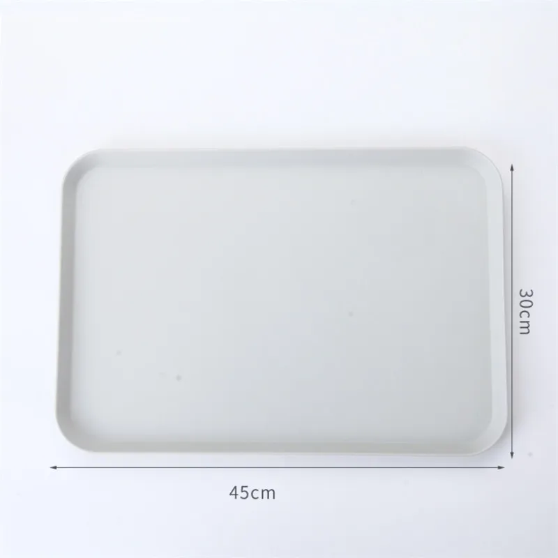 Large Gray 1 pcs Rectangle Fruit Bamboo Fiber Plates Storage Tray Family Dessert Dish Snack Dish Party Home Maintenance Tray Plate petisco - Цвет: Large Gray