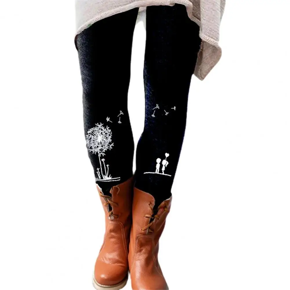 

Leggings Push Up Leggins Sport Women Trousers Dandelion Print Long Pants Women Skinny Leggings for Autumn Elastic Trousers 2021