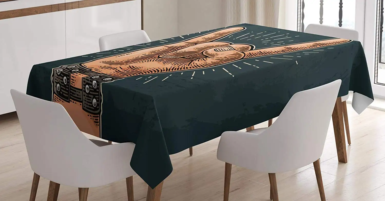 Рок-н-ролл скатерть Дьявол Рога жесткая рок фестиваль шоу время концертный