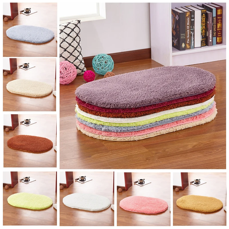 1 шт. Овальный плюшевый ковер для пола Нескользящие кухонные ковры мягкие