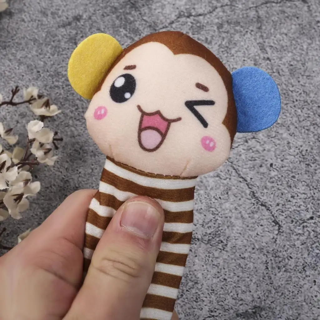 New Soft Plush Baby Toy Animal Hand Bells Baby Teethe Rattle Toys High Quality Newborn Gift Animal Style Hand Bell Rattle 0-12M