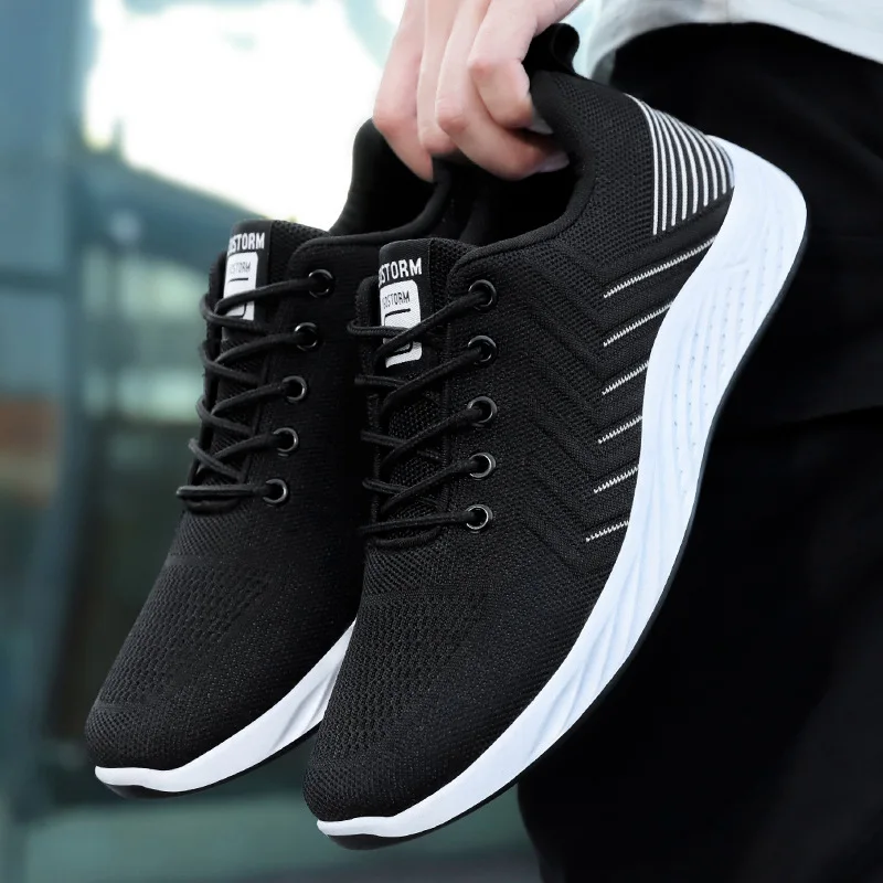 

Mesh Sneaker for Man 2022 Spring Summer Fashion Sport Shoes Black Running Male Shoes Breathable Lace-up Mesh Shoes Tenis Sneaker