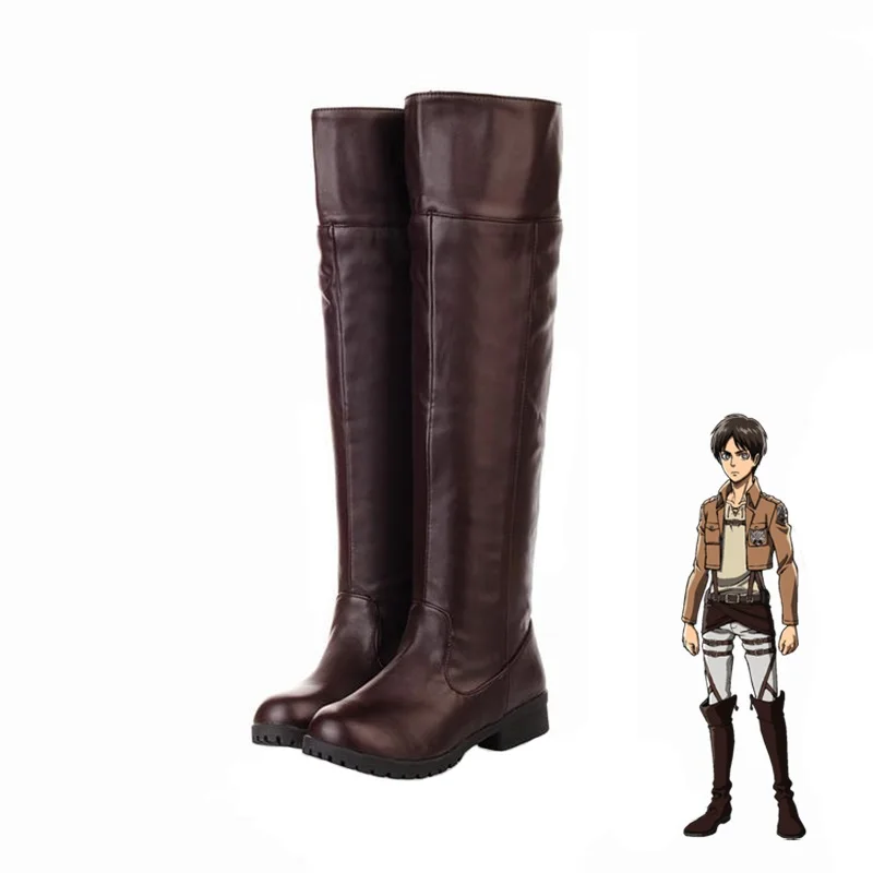 Ботинки унисекс для косплея атака на Титанов Shingeki no Kyojin Eren Levi Обувь по колено в