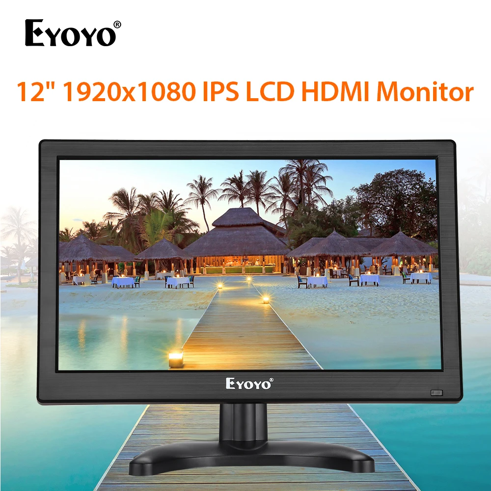 Eyoyo EM12K 12 &quot1920x1080 FHD HDMI IPS CCTV монитор ЖК экран с VGA BNC USB динамиком компьютер