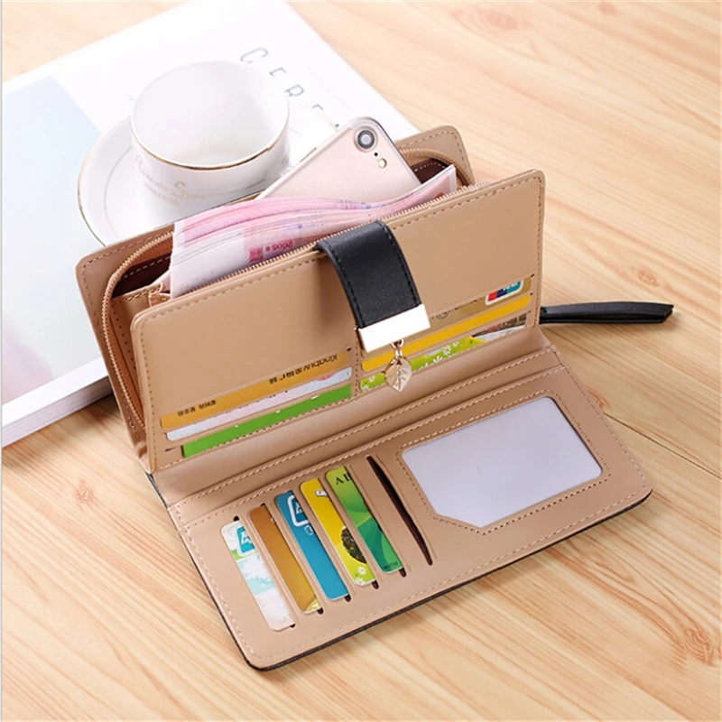 

2019 Brand Leaves Hollow Women Wallet Soft PU Leather Women's Clutch Wallet Female Designer Wallets Coin Card Purse