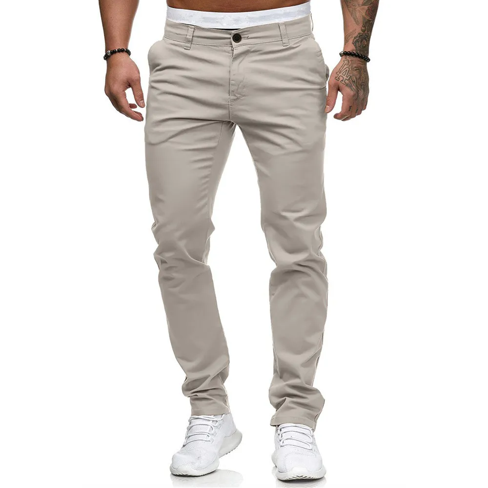

Plain Joggers Pant Zipper Pockets Men Fashion Casual Trouser Autumn Winter Slim Fitness Sports Pants Outdoor Long Trousers