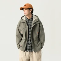 japanese functional wind workwear jacket spring and autumn side slit pocket hooded fashion jacket men windbreaker jacket