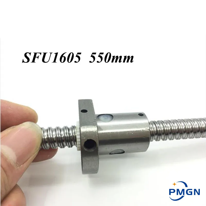 

High quality 16mm 1605 Ball Screw Rolled C7 Ballscrew SFU1605 550mm with one 1605 Flange Single Ball Nut for CNC Parts No Ends