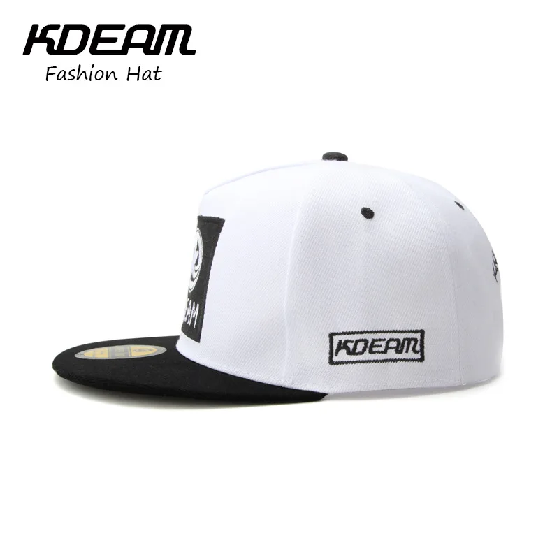 

Kdeam embroidered logo baseball cap flat sun hats European and American trend hip hop adjustable sun hats 3 colors