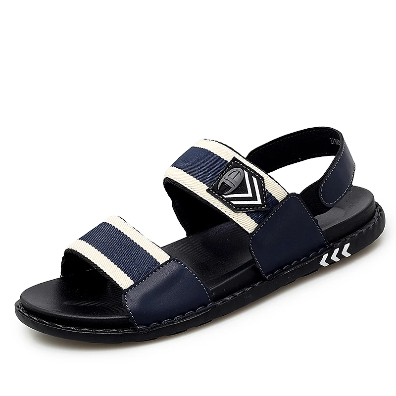 Мужские кожаные сандалии коричневые пляжные шлепанцы повседневная обувь