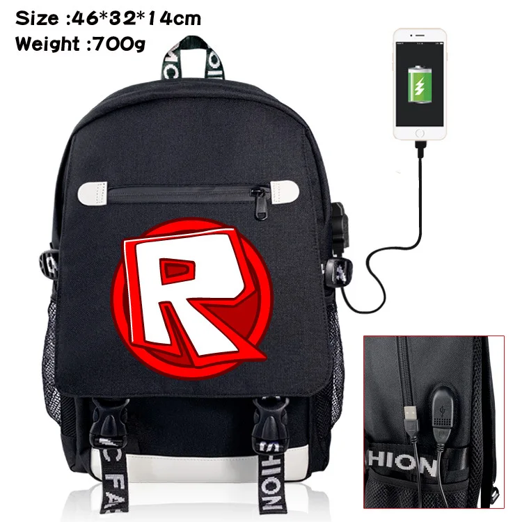 

Data Cable Roblox Canvas Backpack Unisex Outdoor Mountaineering Travel Pack Fortress Night Men's Student School Bag Kid Toy Gift