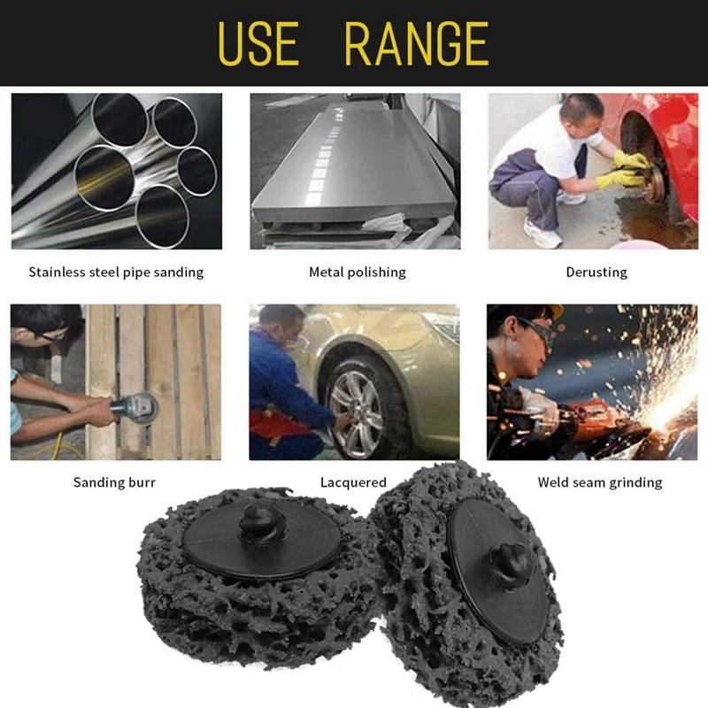 

2 Inch Cleaning & Stripping Quick Change Sanding Disc with 4 Pack Wire Cup Knotted Brush with 1/4-Inch Round Shank