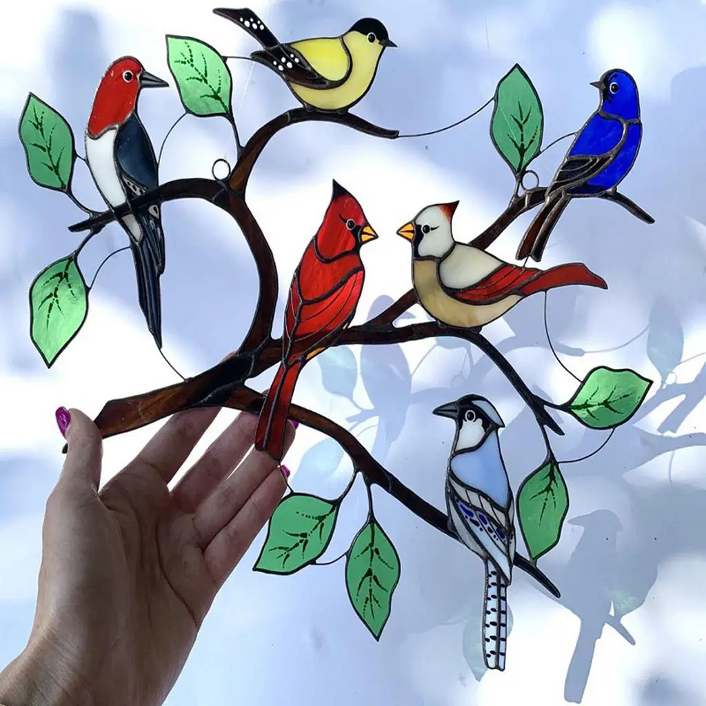 

Stained Glass ings Window Panel Bird Home Garden Car Decors