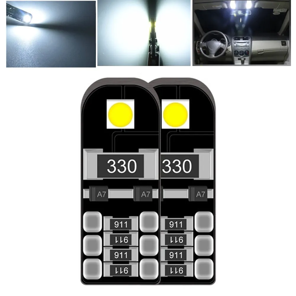 

2pcs CanBus Error Free T10 W5W Car Led White Color Width Lamp License Plate Light Bulbs Auto Door Lamps For Car 12V