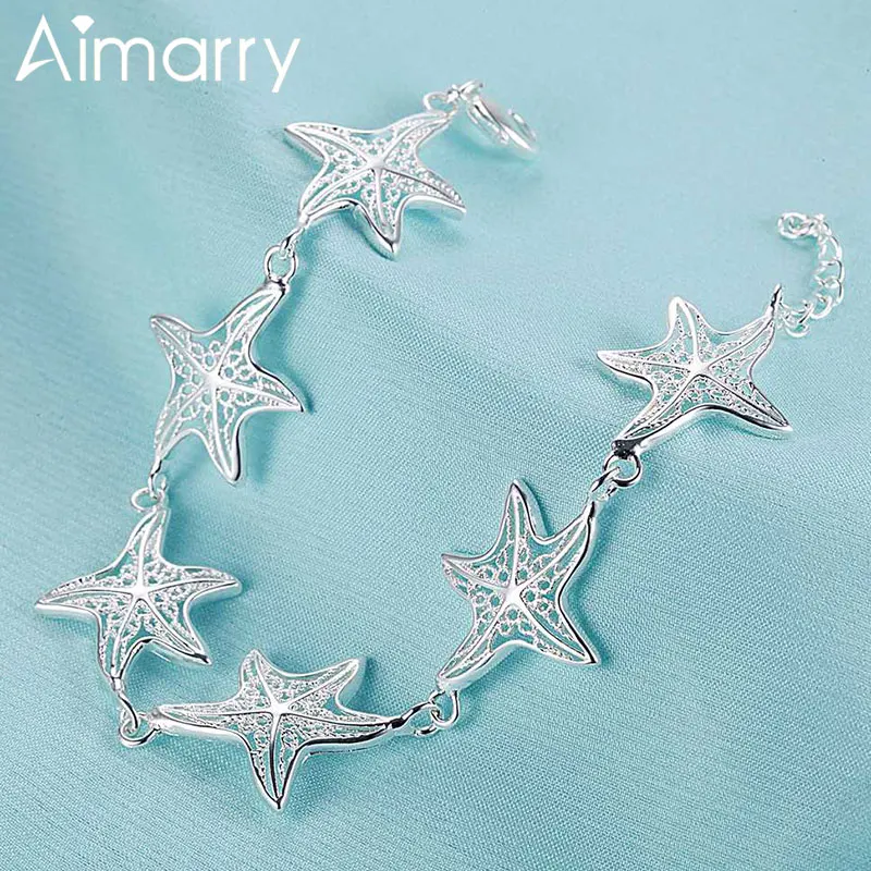 

Aimarry 925 Sterling Silver Charm Starfish Bracelet For Women Party Anniversary Gifts Fashion Jewelry