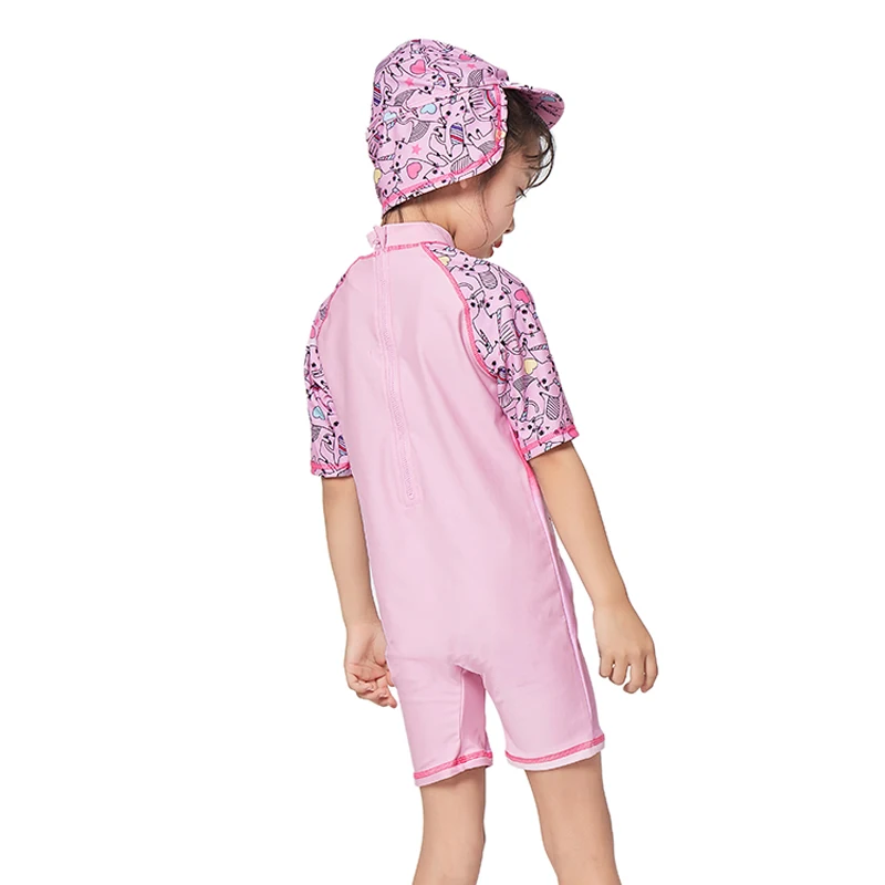 Купальный костюм для девочек из 1 предмета с застежкой молнией UPF 50 +