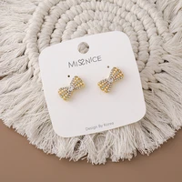 missnice fashion shiny rhinestones pearl bowknot earrings for women gold color alloy tie bowknot earrings elegant jewelry