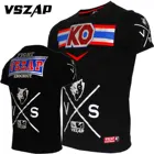 VSZAP Arena KO, футболка с короткими рукавами, тренировочный костюм для фитнеса, Муай Тай, джиу-джитсу, ММА, спортивные рубашки для бега