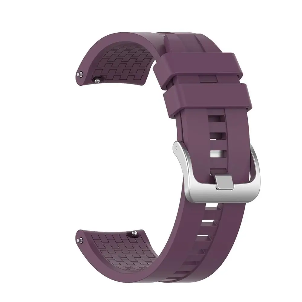 Фиолетовый FIFATA 22MM Colorful Soft Silicone Watch Band For Xiaomi Huami Amazfit GTR 47MM/Stratos/Huawei GT/GT2 46mm Smart Watch Wristband - Цвет: Фиолетовый