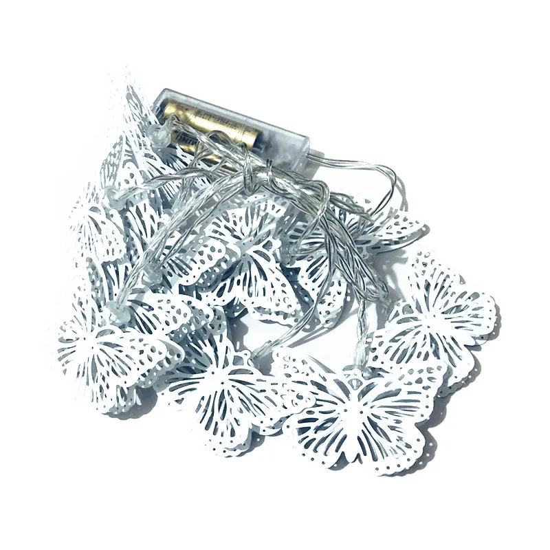 

LED Cell Box White Butterfly Lighting Chain Holiday Window Ornamental Festoon Lamp
