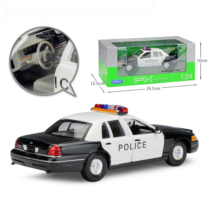 Модель автомобиля HOMMAT 1:24 полиция Форда короны Виктории металлические литые