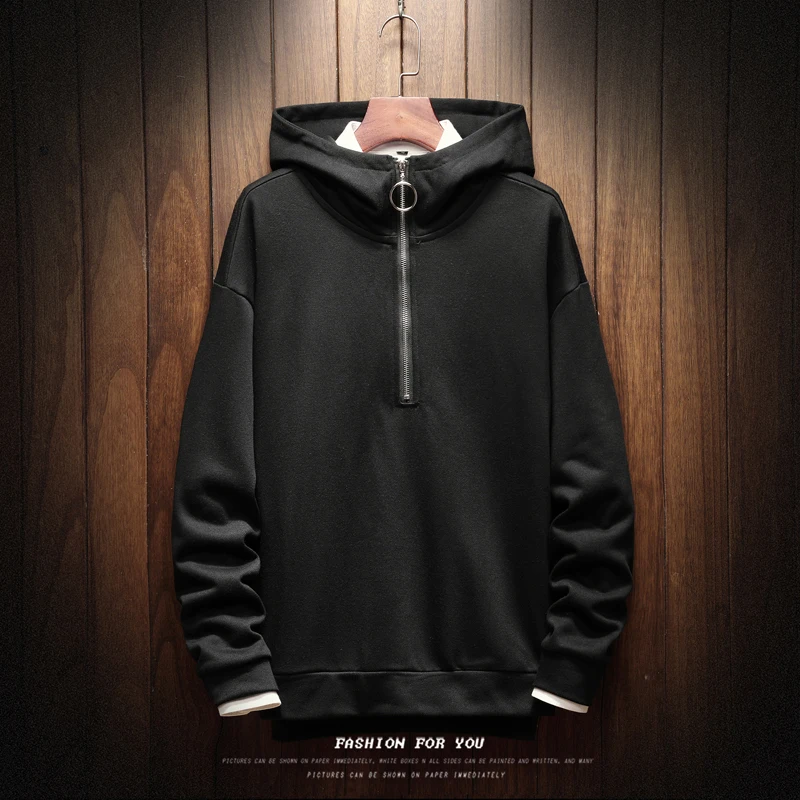 FUGOISM полиэстер пуловер пальто мужская толстовка с капюшоном одноцветная на