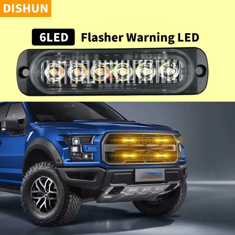 

Car Adaptations 12-24V 6LED Warning Light Strobe Light For Modified Cars For Car Truck Pickup Motorcycle