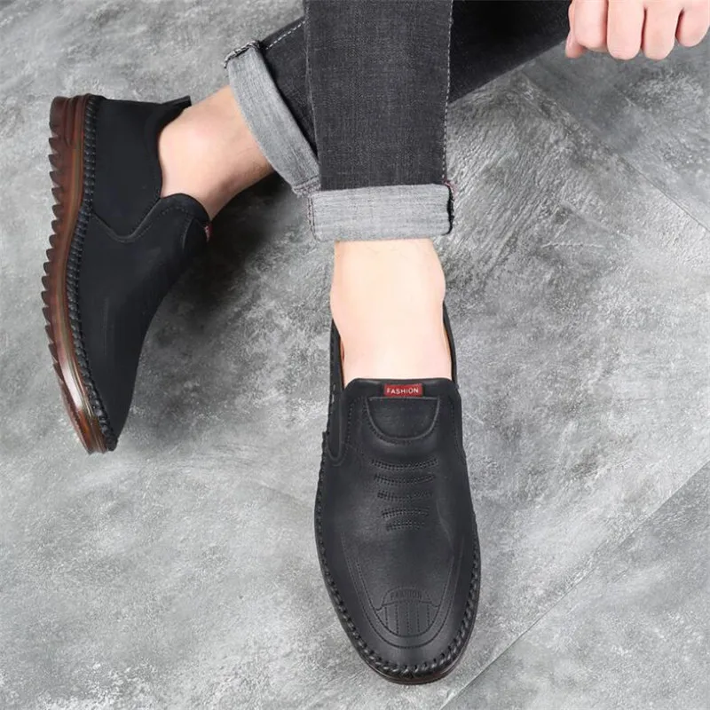 

Leather shoes men 100% leather new driving peas men's casual shoes breathable non-slip men's shoes sneakers formal dresses