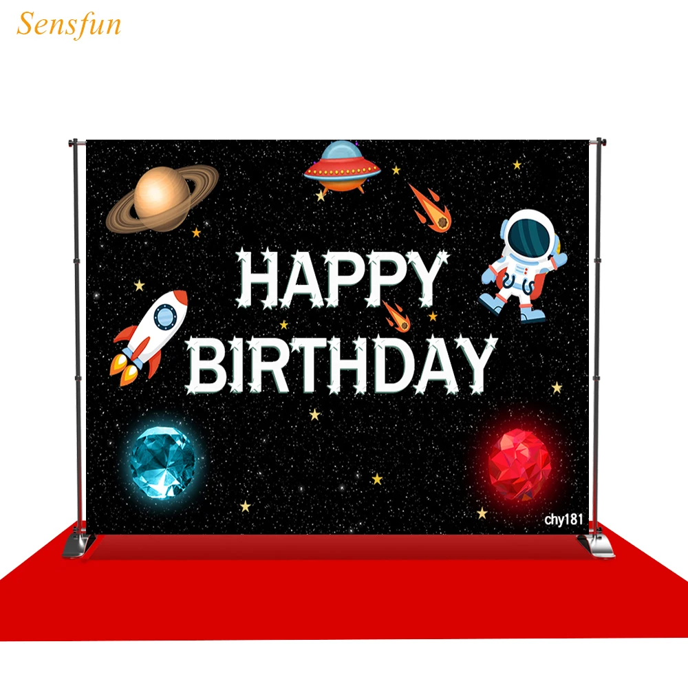 

LEVOO Photography Backdrop Kids Birthday Outer Space Planets Astronaut Photo Backgrounds Photocall Shoot Props Photo Studio