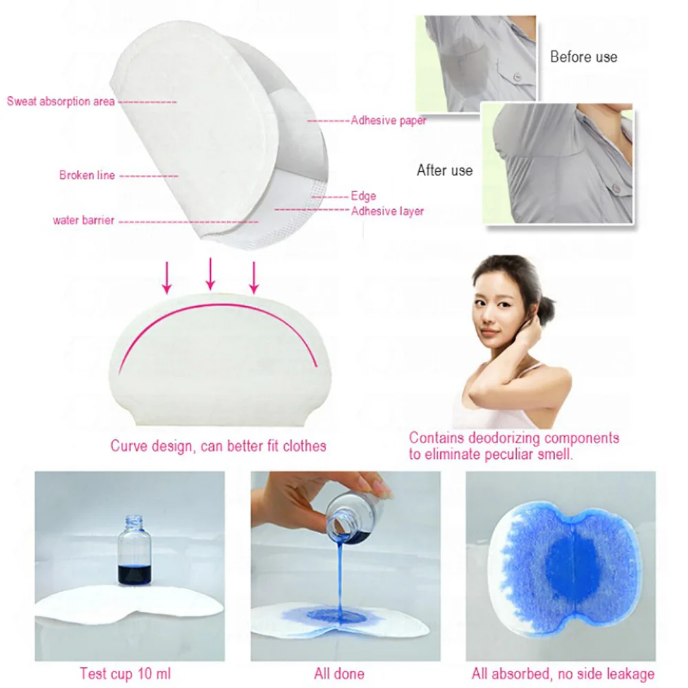 200 шт. дезодорант прокладки щит подмышек Пот Дезодорант впитывающие Накладка для