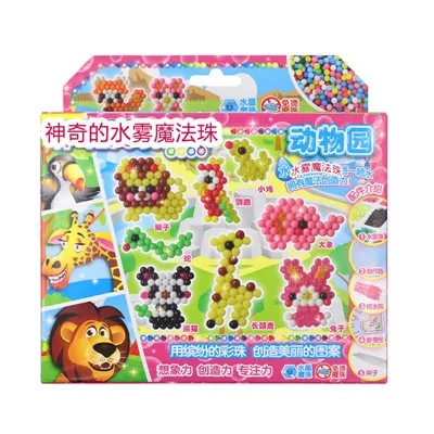 8 видов Zhenwei мультфильм воды липкие бусины Magic Bean полный набор Accssories животных принцесса автомобиль Фильм рисунок любимый характер - Цвет: zoo no box