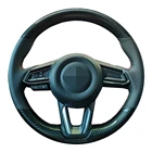 Противоскользящая черная натуральная кожа, углеродное волокно чехол рулевого колеса автомобиля для Mazda CX-3 CX3 CX-5 CX5 2017 2018 Mazda 6 CX-9