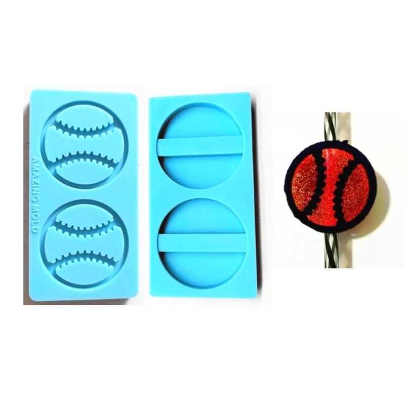 

DIY Sports balls Crafts Soap Making Decorating Tool Straw Topper Silicone Mold Epoxy Resin Mold