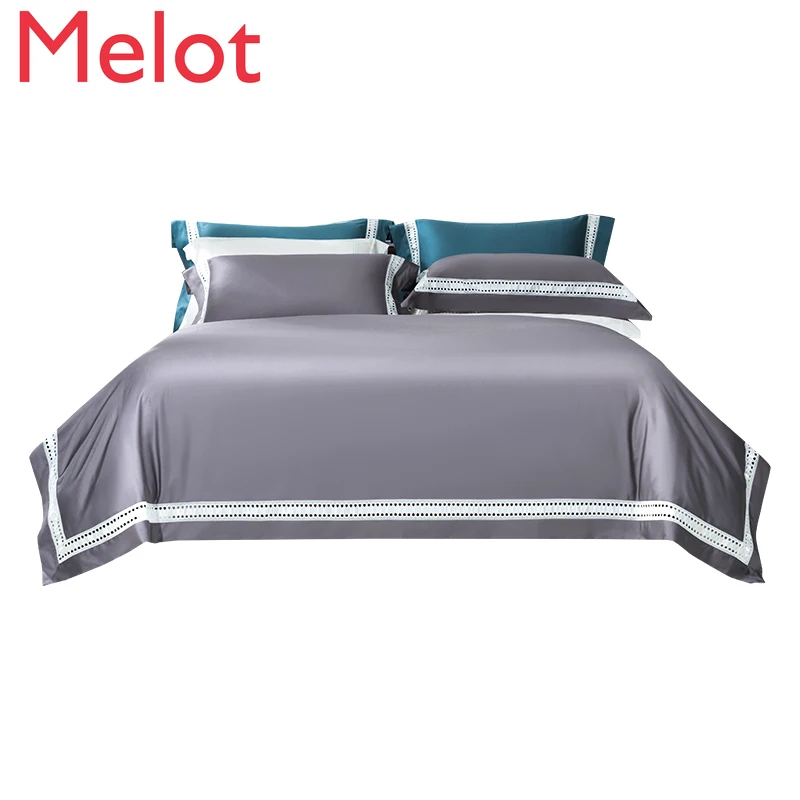 

All Cotton Pure Cotton Long-Staple Cotton Quilt Cover Four-Piece Solid Color Quilt Cover home bed sheet set