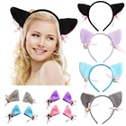 1 пара, плюшевые повязки на голову с кошачьими ушками