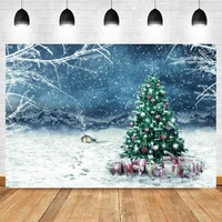 laeacco winter frozen christmas tree gifts birthday photography backdrop photographic photo background for photo studio