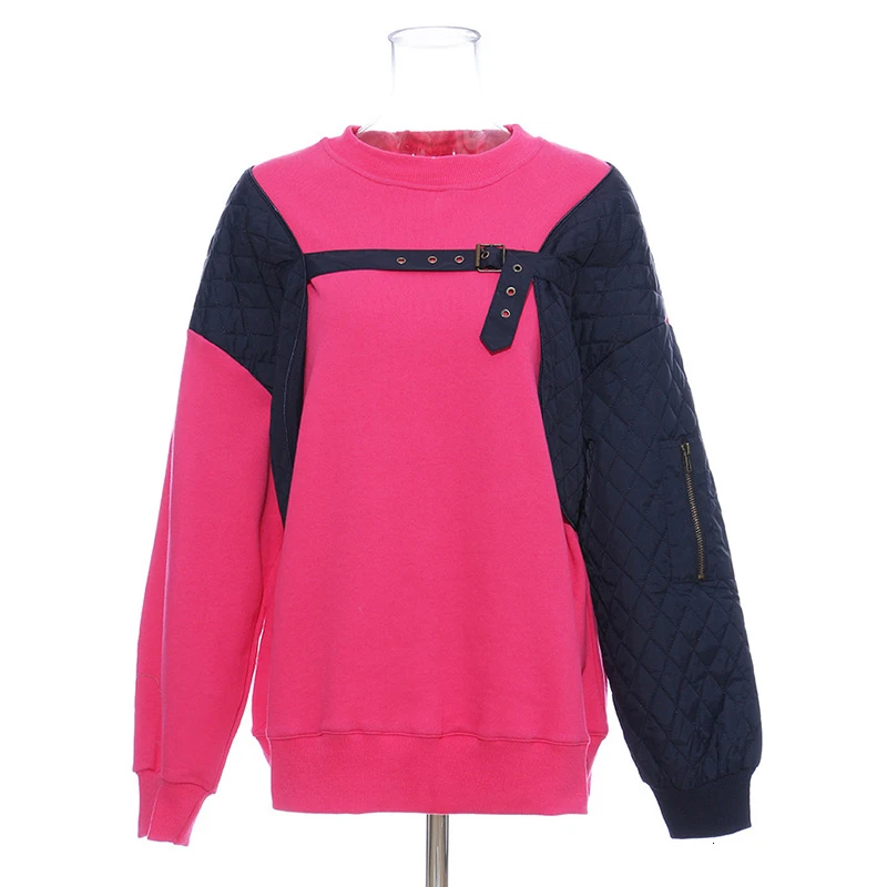 Женская Повседневная Толстовка TWOTWINSTYLE белая свободная толстовка с круглым