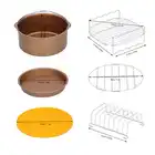 6 шт.компл. 7 дюймов, аксессуары для фритюрницы, решетка для пиццы, сковорода для торта, паровой набор, подходящий для электрической фритюрницы 3,7-5,3 кВт