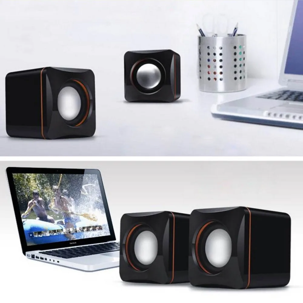 

Mini Portable Plastic Wired USB Audio Square Music Player Speaker for iPhone For iPad MP3 MP4 Laptop PC Computer