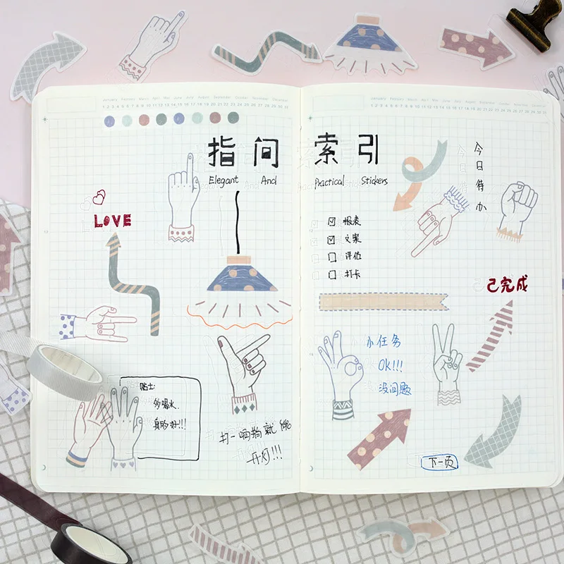 

60pcs/pack Winter Forest Adhesive Stickers Decorative Album Diary Stick Label Paper Decor Stationery Stickers